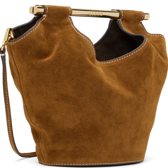 STAUD Mini Mar Tan Suede Crossbody Bag - Picture 6 of 14